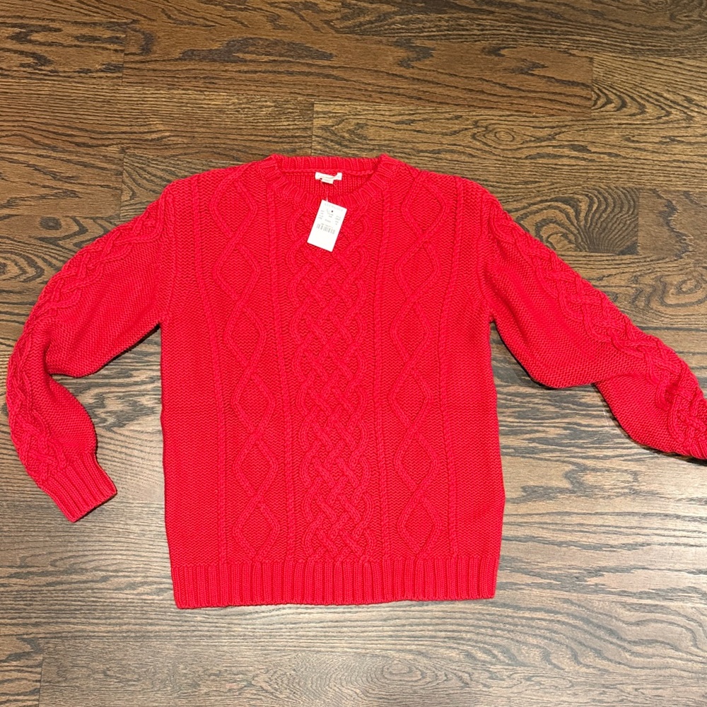 Crewcuts Vibrant Red Crewneck Sweater
